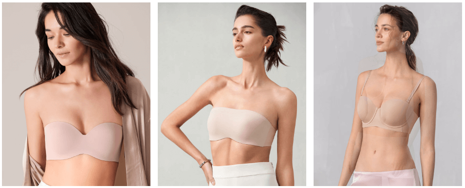 strapless bandeau bra